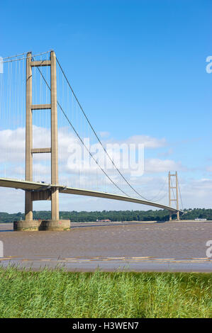 Humber Bridge über die Humber Estuary, Humberside, England, Großbritannien Stockfoto