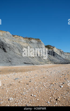 Die hervorragende, weltbekannte bereichert fossilen Klippen und Meer bei Charmouth, Dorset, England. Stockfoto