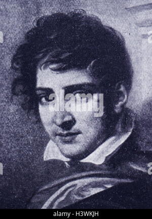 Porträt von George Gordon Byron (1788-1824) ein englischer Dichter. Vom 19. Jahrhundert Stockfoto