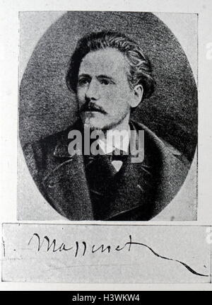 Fotografisches Porträt von Jules Massenet (1842-1912), ein französischer Komponist der Romantik. Vom 19. Jahrhundert Stockfoto