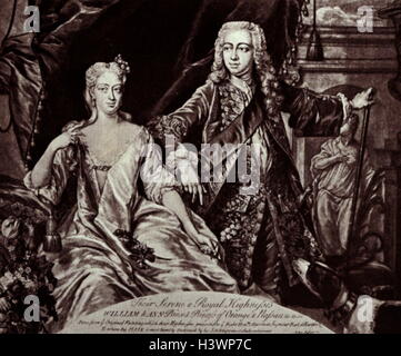 Portrait von Wilhelm IV., Prinz von Oranien (1711-1751) und Anne, Princess Royal und Prinzessin von Oranien (1709-1759). Vom 18. Jahrhundert Stockfoto