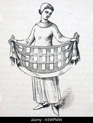 Typische Kleidung des 13. Jahrhunderts Frau in England. Vom 13. Jahrhundert Stockfoto