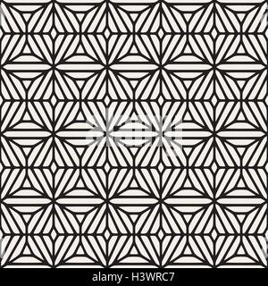 Vektor nahtlose schwarz-weiß ethnischen geometrische Blumenmuster Stock Vektor