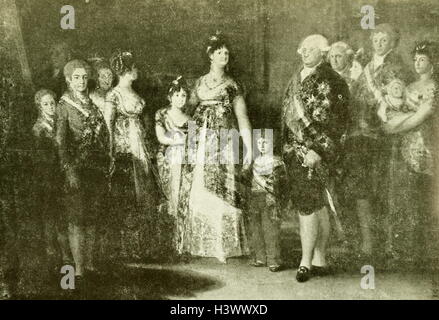 Porträt von Karl IV. (1748-1819) der spanischen Familie von Francisco Goya (1746-1828), einem spanischen romantischen Maler. Vom 19. Jahrhundert Stockfoto