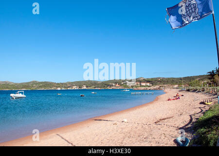 ein Blick auf den Strand Maora, Santa Amanza, Bonifacio, Korsika, Frankreich Stockfoto