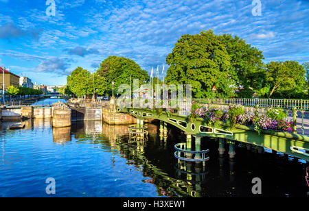 Kanal in das historische Zentrum von Göteborg, Schweden Stockfoto