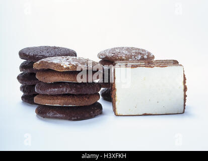 Weihnachtsgebäck, Lebkuchen, Formen, anders essen, Kuchen, Kuchen und Gebäck, Süßigkeiten, süß, süß, reich an Kalorien, Kalorien, Weihnachten, Weihnachten, Advent, Advent, Yule Flut, Advent Kuchen, Lebkuchen, rund, winklig, Schokolade Lebkuch Saison Stockfoto