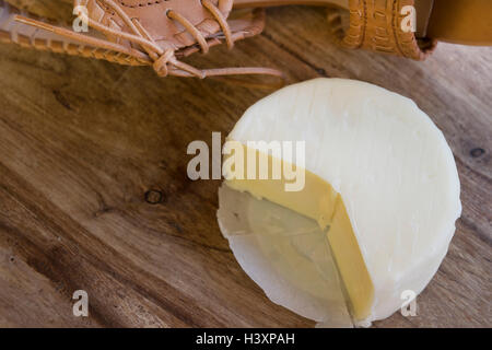 Handwerker-frischen Pecorino-Käse des Hirten Stockfoto