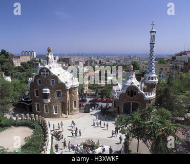 Spanien, Katalonien, Barcelona, Parc Güell, Museu Casa Spaß, den Park Güell, Museum, Architektur, Antonio Gaudi, Spaß im Jahr 1900, Sehenswürdigkeit, park Güell, Museum, Spaß, Stockfoto