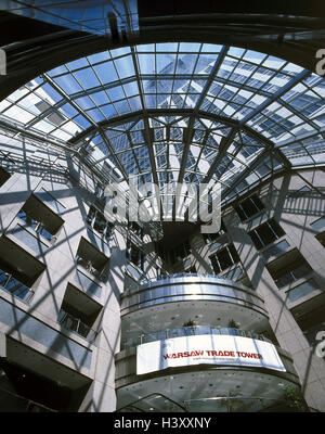 Polen, Warschau, Zentrum, Bürohochhaus, Warshaw Trade Tower, Eingangshalle, Glas Kuppel nur redaktionell Europa, Warszawa, Hauptstadt, Stadt, Hochhaus, Haus, Büro, Foyer, Kuppel, Gebäude, Struktur, Architektur, Modern, in der Nähe, im Inneren Stockfoto