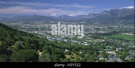 Südafrika, Cape Region, Paarl, Stadt Übersicht, Afrika, West Cape, western Cape Town, Blick auf die Stadt, "Perle am Kap", Berge, Bergkette, Weinregion, Weinbaugebiet Stockfoto