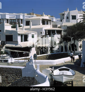 Spanien, Menorca, Binibeca Vell, lokale anzeigen, Häuser, traditionell, den Balearen, Insel, Mittelmeer, Balearen Insel, der Ferieninsel, Ferieninsel, Mittelmeerinsel, Südostküste, Wohnhäuser, Wohnungen, Holiday p Stockfoto