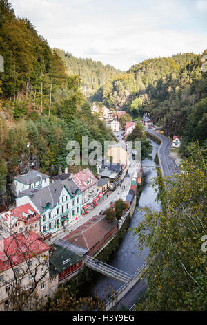 Blick über Hrensko, Usti Nad Labem, Tschechische Republik Stockfoto