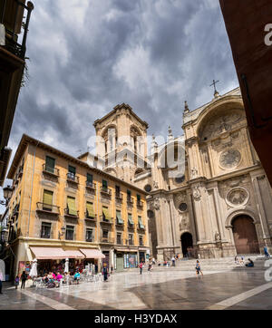 Kathedrale von Granada und Plaza de Las Pasiegas in Granada, Andalusien, Spanien Stockfoto