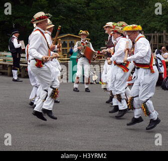 Morris tanzen in Dudley, West Midlands, England. Dating zum 15. Jahrhundert Morris Dance ist eine Form des Englischen Volkstanz in der Regel mit Musik begleitet. Stockfoto