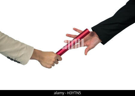 Geschäftsleute, die ein Staffelstab übergeben Stockfoto