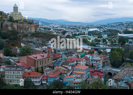 Blick über die Stadt Tiflis in Georgien. Stockfoto