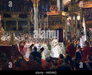 Krönung König Wilhelms i. in Königsberg - Krönung von König William I - Königsberg 1861 Adolph Menzel 1815-1905 deutsche Deutschland (William ich - Wilhelm i. 1797 – 1888 (König von Preußen und dem ersten deutschen Kaiser) Stockfoto