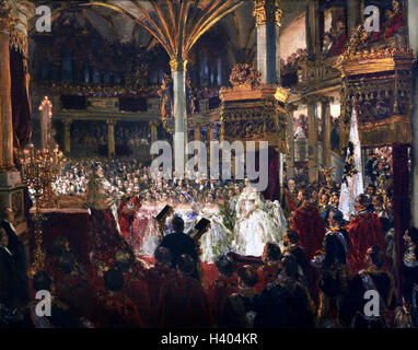 Krönung König Wilhelms i. in Königsberg - Krönung von König William I - Königsberg 1861 Adolph Menzel 1815-1905 deutsche Deutschland (William ich - Wilhelm i. 1797 – 1888 (König von Preußen und dem ersten deutschen Kaiser) Stockfoto