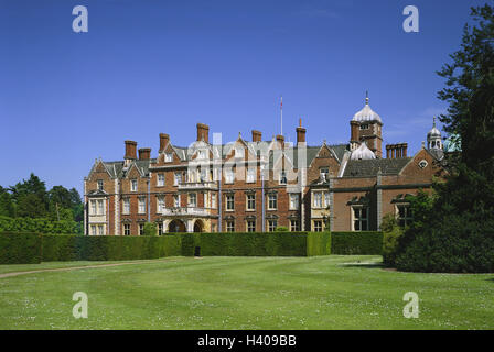 Großbritanien, Süden schmale Land, Norfolk, Sandringham Haus mit Park, England, Herrenhaus, Park, Wiese, Stockfoto