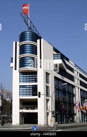 Deutschland, Berlin, Willy Brandt-Haus, Detail, Europa, Hauptstadt, Berlin, cross-Mountain, Wilhelmstraße, Stresemannstraße, Bürohaus, Bürogebäude, Gebäude, SPD-Seite Zentralstelle, SPD zentrale, SPD, Struktur, Architektur, Wirtschaft, Poli Stockfoto