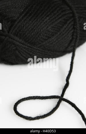 Wollknäuel, Detail, Schnur, Wolle, Wolle, Ball, Thread, Wollfäden, Anfang, Schnur implementiert, Handarbeit, stricken, Nähen, Freizeit, Hobby, manuelle Arbeit, Stillleben, Produktfotografie Stockfoto