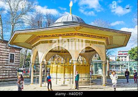 Die Hagia Sophia Waschung Brunnen (Sadirvan) zählt zu den schönsten Sehenswürdigkeiten der Stadt Stockfoto