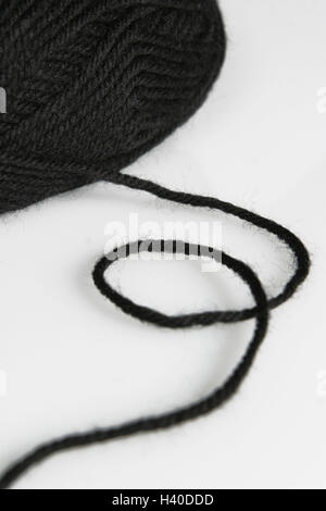 Wollknäuel, Detail, Schnur, Wolle, Wolle, Ball, Thread, Wollfäden, Anfang, Schnur implementiert, Handarbeit, stricken, Nähen, Freizeit, Hobby, manuelle Arbeit, Stillleben, Produktfotografie Stockfoto