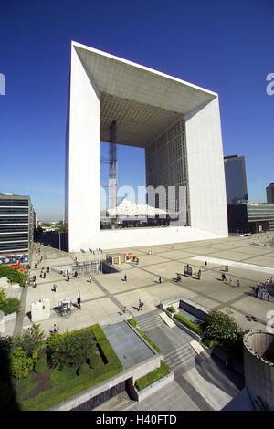 Frankreich, Paris, Teil Stadt La Defense, Grand Arch De La Defense, Passanten, Europa, Stadt, Hauptstadt, L'Arche De La Défense, Businesscenter, Büro vierte, Bau, Architektur, Sehenswürdigkeiten, Tourismus Stockfoto