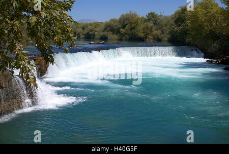 Türkei, Manavgat, Manavgat Wasserfälle, Süd-Ost, Europa, mediterranen Küste, türkische Riviera, Fluss, Wasser, Wasserfall, "Selalesi", Schauspiel Natur, Natur, Reiseziel, Sommer Stockfoto