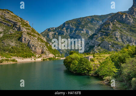 Prenj-Massivs über Grabovica See, Stausee in Neretva River Canyon, Dinarischen Alpen, Bosnien und Herzegowina Stockfoto