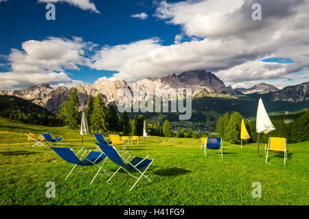 Herrlichen Tal mit Cristallo Berggruppe in der Nähe von Cortina d ' Ampezzo, Dolomiten, Italien Europa Stockfoto