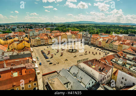 Stadtplatz, Ceske Budejovice, Tschechische Republik Stockfoto