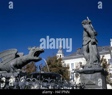 Österreich, Carinthia, Klagenfurt, neuer Platz, Drachen Brunnen, 1593, Herkules, 1636, Europa, Stadt, Raum, Marktplatz, Denkmal, Denkmal, Wappentier Drache, gut, manieristischen Stil, Statue, Herkules-Statue, gut schälen, Kultur, Ort von Interesse Stockfoto