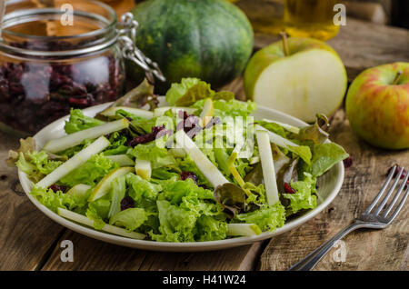 Waldort Salat, sehr einfach und sehr lecker Salat mit Nüssen und Äpfeln Stockfoto