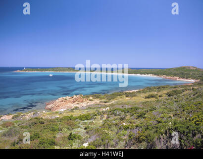 Italien, Sardinien, Capo Coda Cavallo, Küste, Bucht, Stiefel, Europa, Mittelmeer-Insel, Insel, Region Baronia, Küstenlandschaft, Galle Küste, Meer, Wasser, Ziel, Urlaub, Sommer, Natur, Idylle, Ruhe, Stille Stockfoto