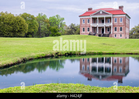 Drayton Hall in Reflexion, Charleston, South Carolina Stockfoto