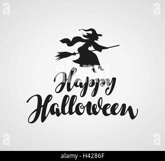 Happy Halloween handschriftlich Schriftzug. Kalligraphie Vektorelement für Grußkarte Stock Vektor