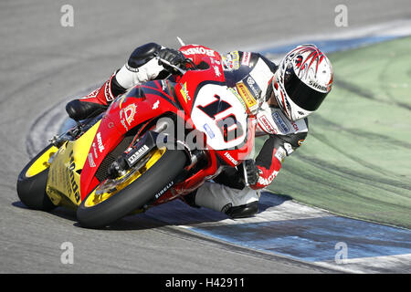 Motorrad-Broschüre IDM, Honda Racing Motor Radian, Rennstrecke Stockfoto