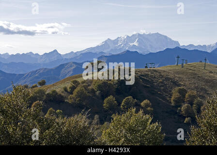 Italien, Piemont, Monte Mottarone, Gipfel, 1491 m, Umwelt, Alpenpanorama, Stockfoto