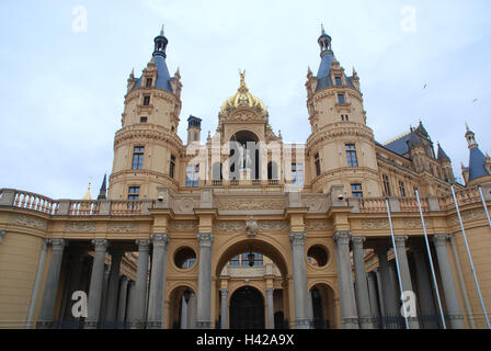 Deutschland, Mecklenburg-Vorpommern, Schwerin, Schloß, Vorderansicht, Detail, Stockfoto