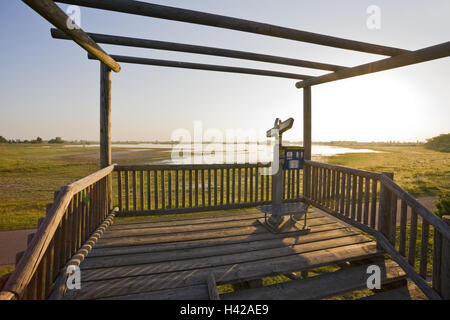 Österreich, Burgenland, neue Kolonisten See, Nationalpark Neusiedler, Suche, Teleskop, Hochsitz, Stockfoto