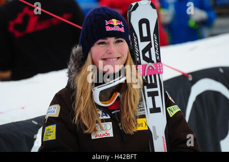 Skifahren, ski Alpin, ski Racer Lindsey Vonn USA, Portrait, kein Model-Release, Stockfoto