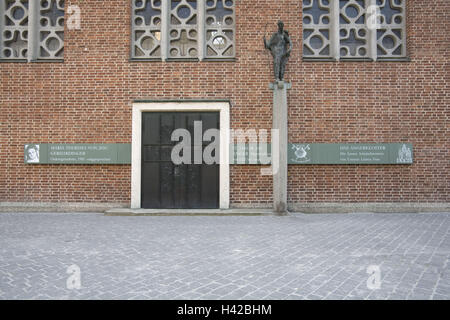 Stück Jakob in der Wiese, Eingang, Kirche, München, Bayern, Deutschland Stockfoto