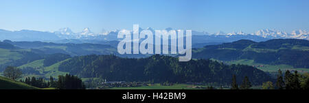 Schweiz, Kanton Bern, Emmental, Ansicht, Alpen, Stockfoto