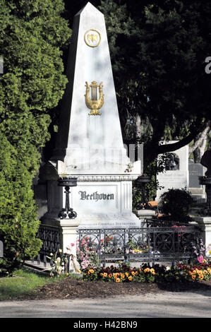 Österreich, Wien, Simmering, Zentralfriedhof, Beethovens Grab, Stockfoto