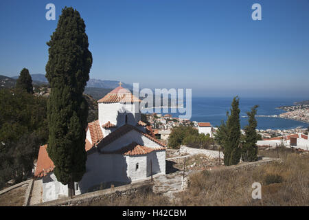 Samos-Stadt, Vathi, Insel Samos, Insel im Mittelmeer, Griechenland, Europa Stockfoto