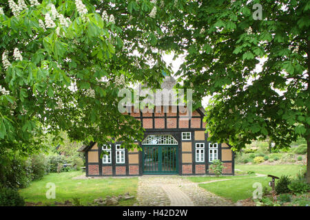Deutschland, Niedersachsen, Dötlingen, Bauernhof, Haus, Fachwerk