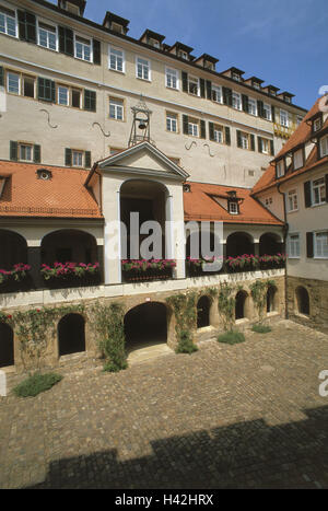 Deutschland, Baden-Württemberg, Tübingen, evangelische Stift, Innenhof, Europa, Universität Stadt, Stadt, Haus, ehemals, Augustiner Kloster, Gebäude, Struktur, Architektur, Kultur, Ort von Interesse zu studieren Stockfoto