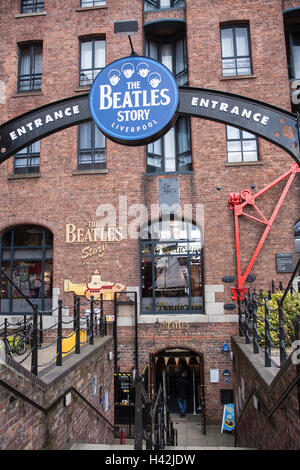 Die Beatles Story am Albert Dock, Stadtzentrum von Liverpool, Merseyside, England, Europa. Stockfoto